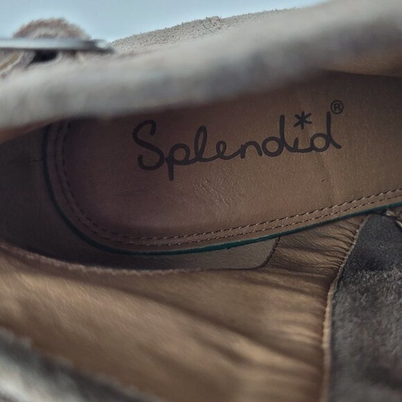 Splendid Taupe Gray Suede Buckle Strap Ankle Heeled Boot C205/3078 - Picture 7 of 12